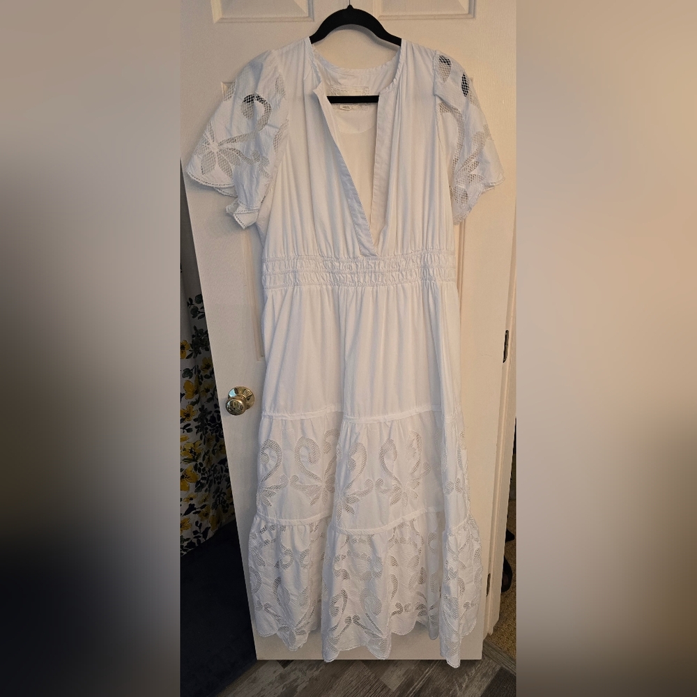 Anthropologie White Maxi Dress